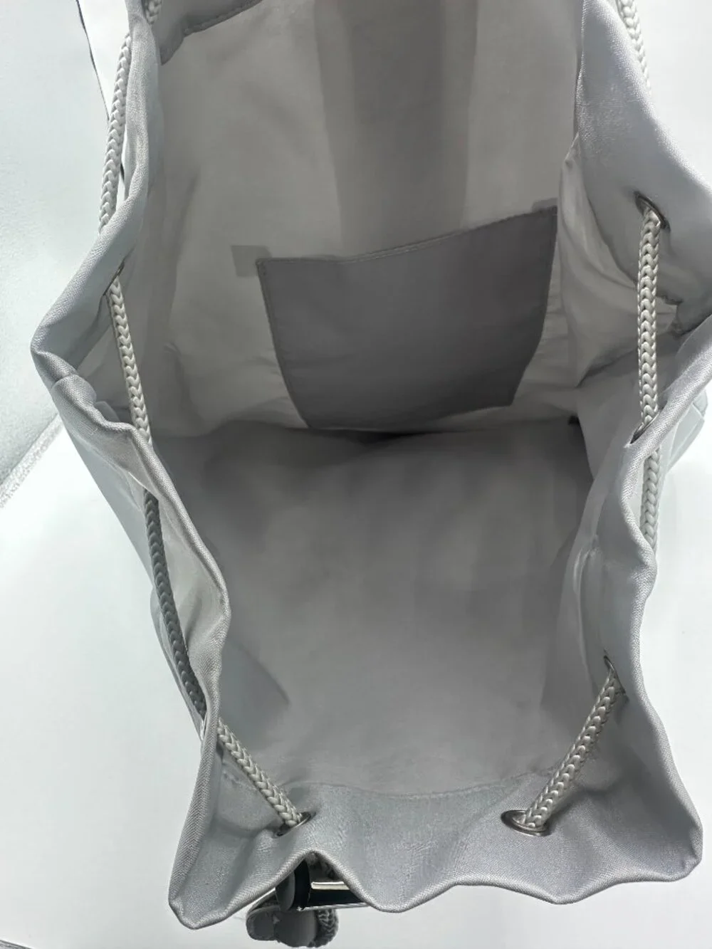 Prada Luna Rossa Gray Ditty Sailing Drawstring Backpack Sling Bag